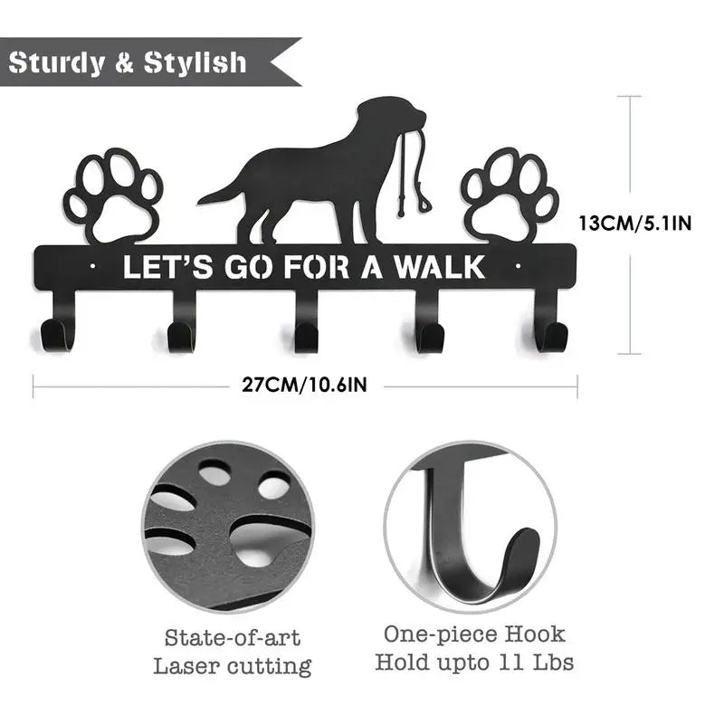 High Concerned Wall Dog Collar Organizer Iron Rack For Pet Accessories