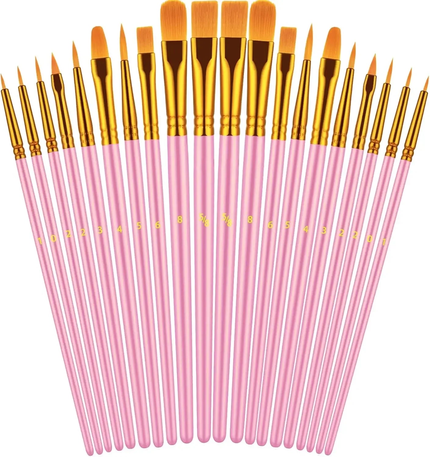 Two Pack Nylon Oil Watercolor Acrylic Paint Brushes Set