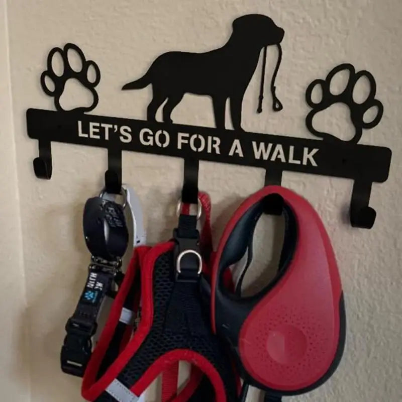 High Concerned Wall Dog Collar Organizer Iron Rack For Pet Accessories