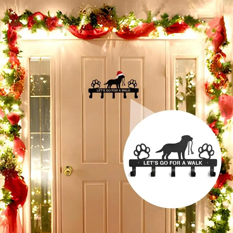 High Concerned Wall Dog Collar Organizer Iron Rack For Pet Accessories