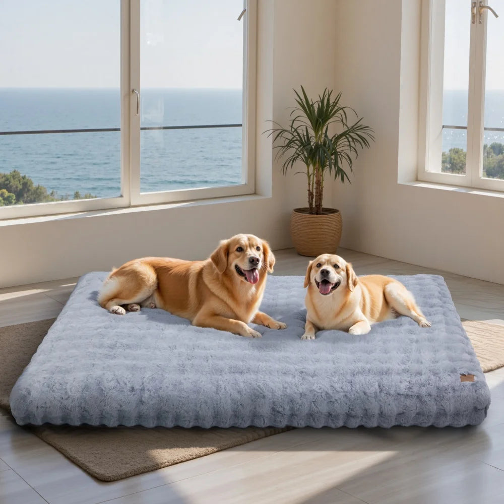 BORWARTCN Ultra Plush Dog Bed Removable Cover Cloud Like Comfort Washable Mat