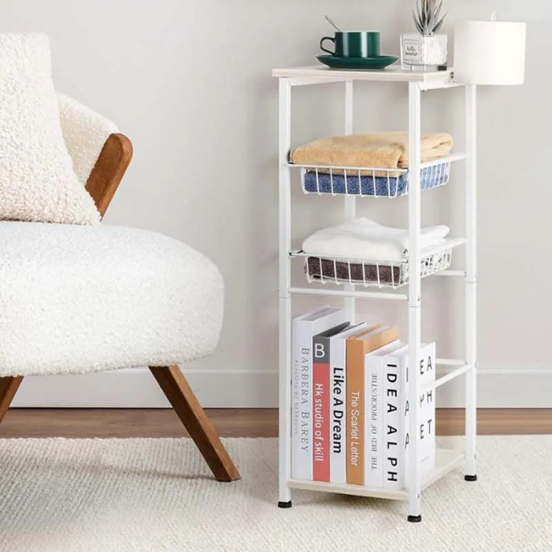 Over Toilet Storage Cabinet With Drawers And Toilet Paper Holder Rustic Style