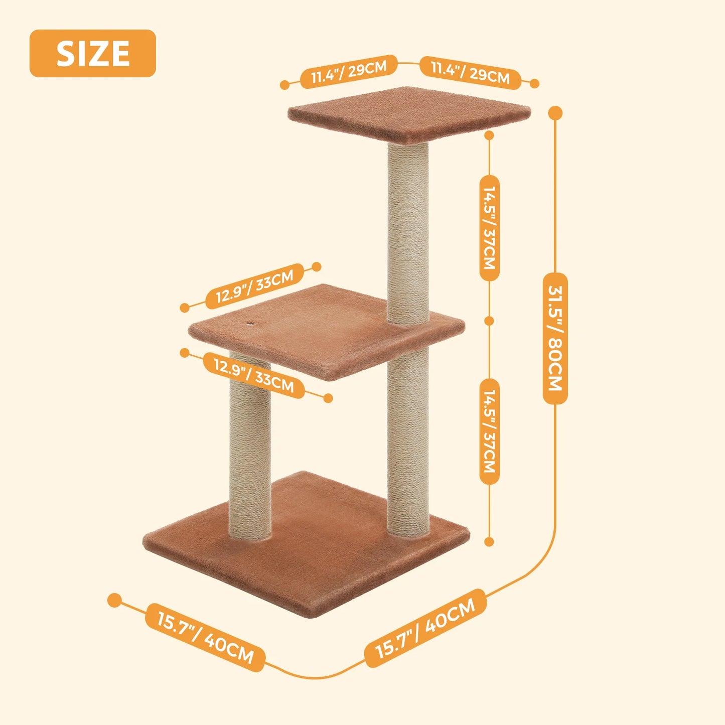 PAWZ Road Cat Tree Tower For Indoor Cats 2 Styles With Scratching Posts