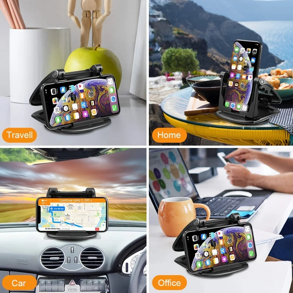 Car Phone Mount 360 Degree Dashboard Holder For Horizontal Or Vertical View