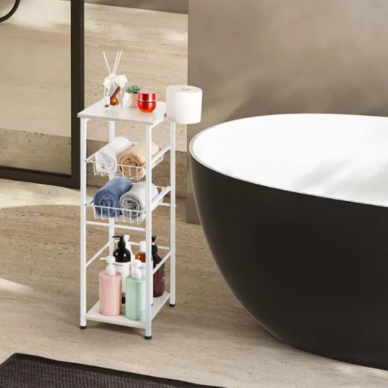 Over Toilet Storage Cabinet With Drawers And Toilet Paper Holder Rustic Style