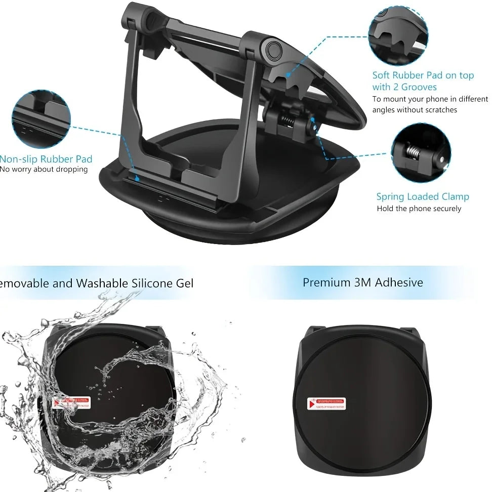 Car Phone Mount 360 Degree Dashboard Holder For Horizontal Or Vertical View