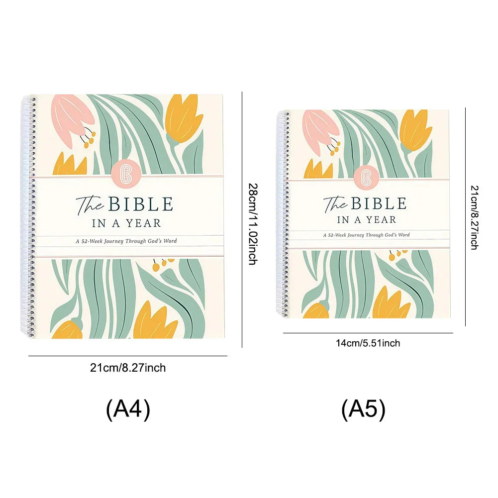 52-Week Bible Study Notebook Spiral Planner for Daily Bible Study