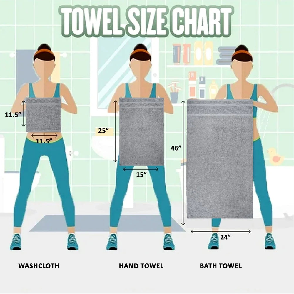 NONECN Soft Cotton Quick Dry Towel Set Bath Towels Washcloths