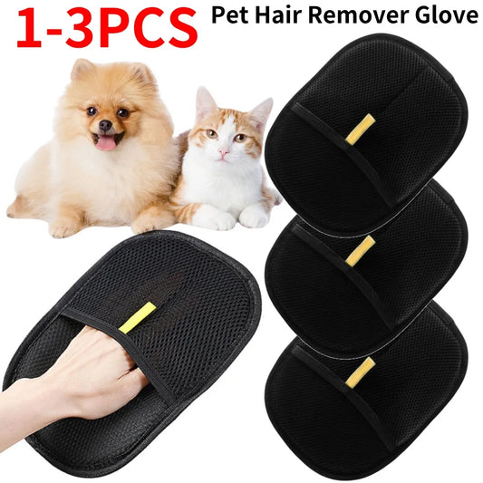 APWIKOGERH Pet Hair Deshedding Gloves For Dogs Cats Rabbits Double Sided Gloves