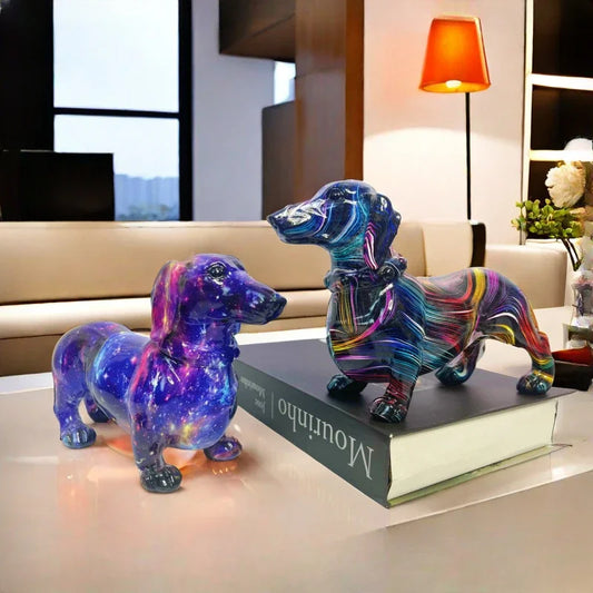 European Style Sausage Dog Resin Ornaments For Home And Office Decor