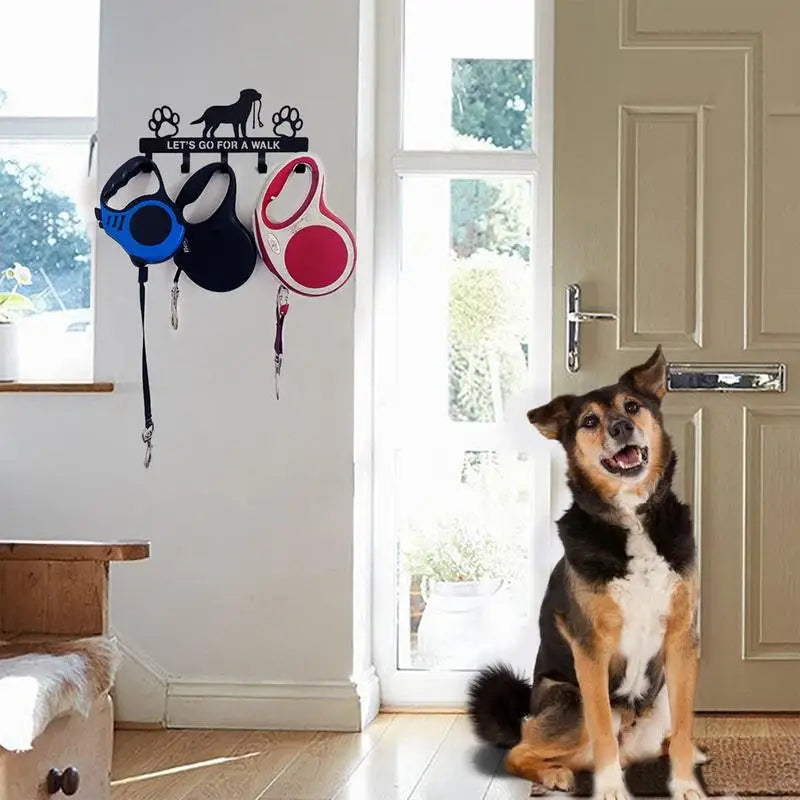 High Concerned Wall Dog Collar Organizer Iron Rack For Pet Accessories