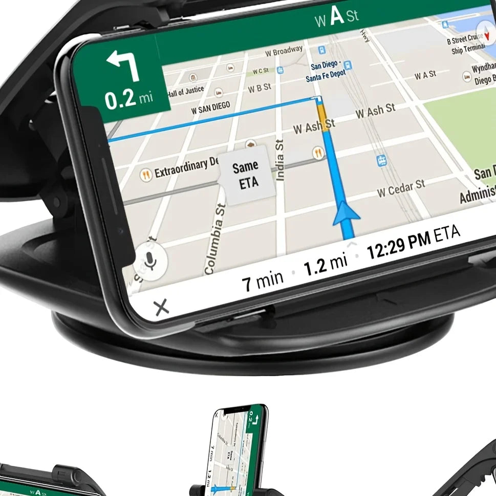 Car Phone Mount 360 Degree Dashboard Holder For Horizontal Or Vertical View