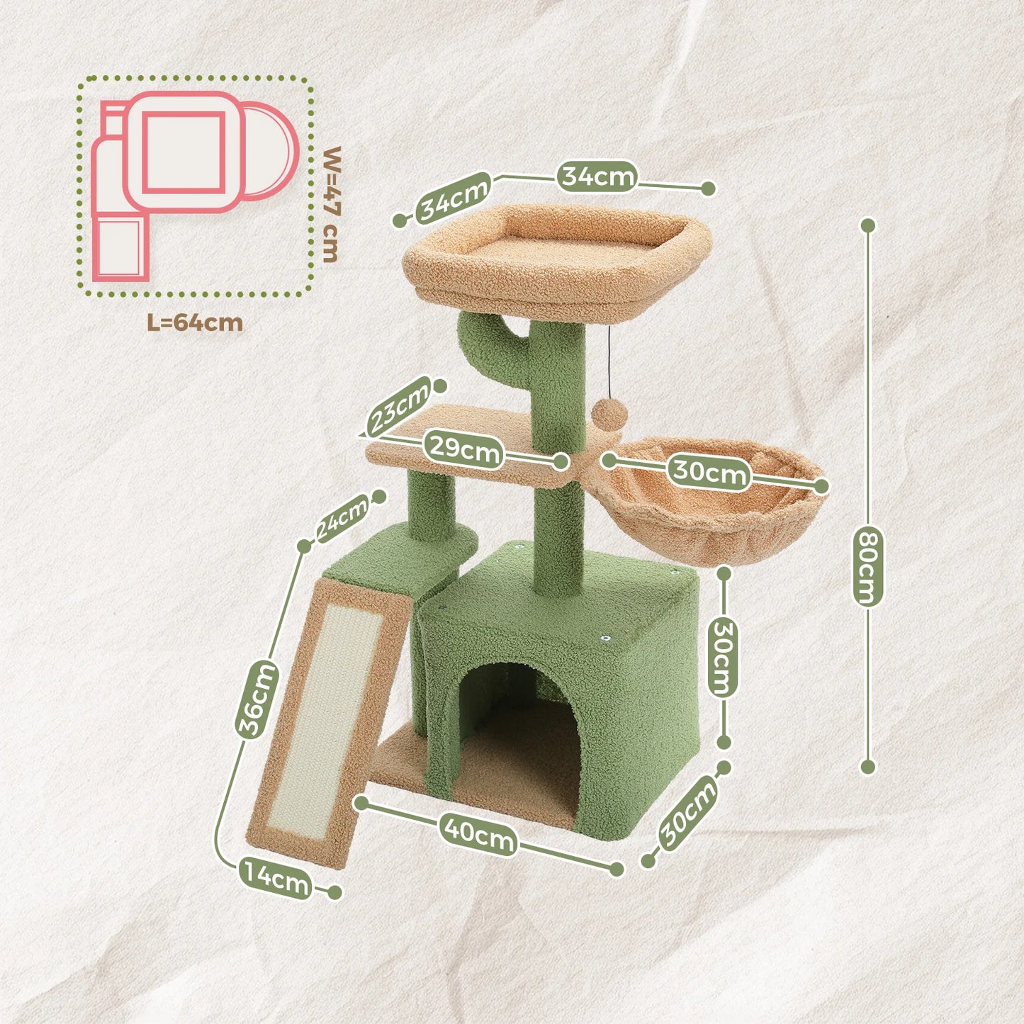 PAWZ Road Cat Tree Tower For Indoor Cats 2 Styles With Scratching Posts