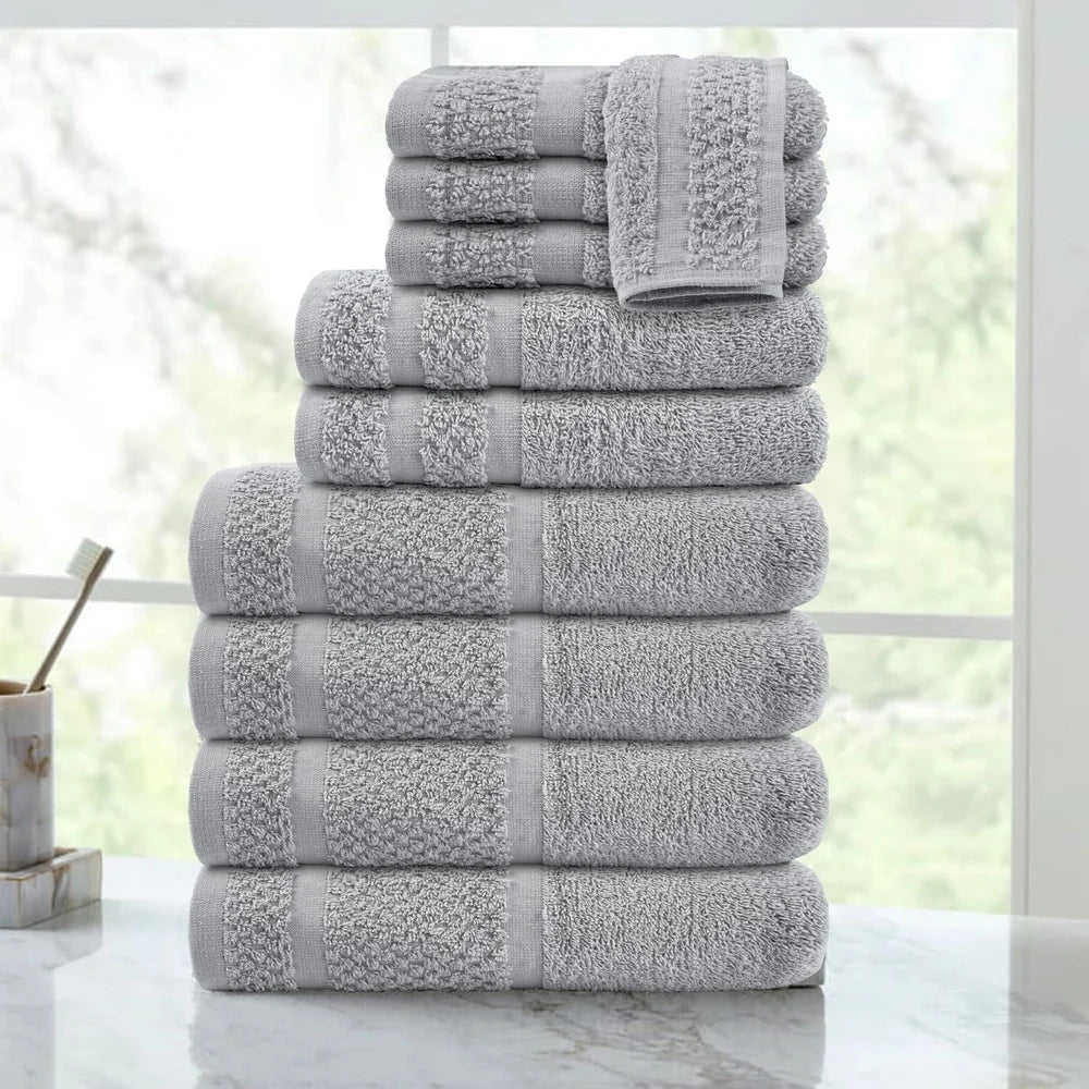 NONECN Soft Cotton Quick Dry Towel Set Bath Towels Washcloths