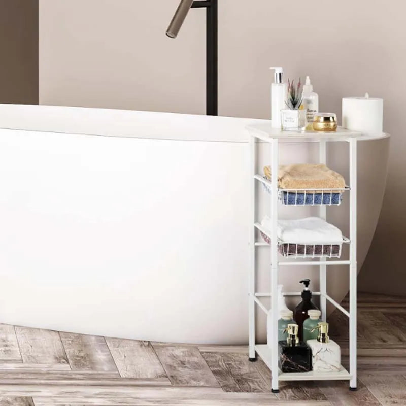 Over Toilet Storage Cabinet With Drawers And Toilet Paper Holder Rustic Style